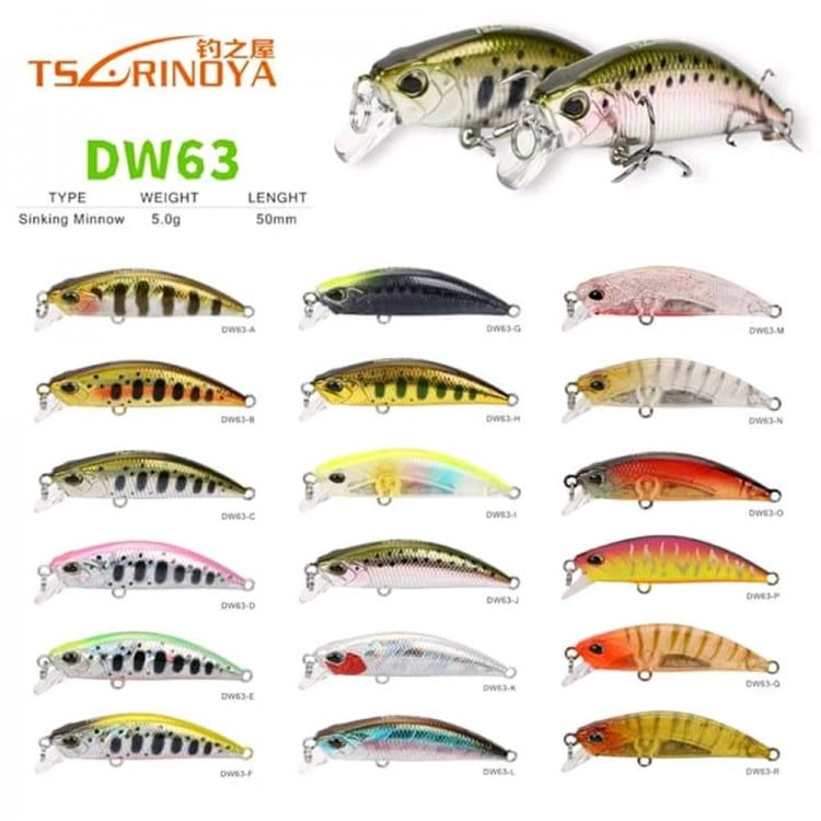 TSURINOYA DW63 50mm/5g Sinking Minnow - DW63I