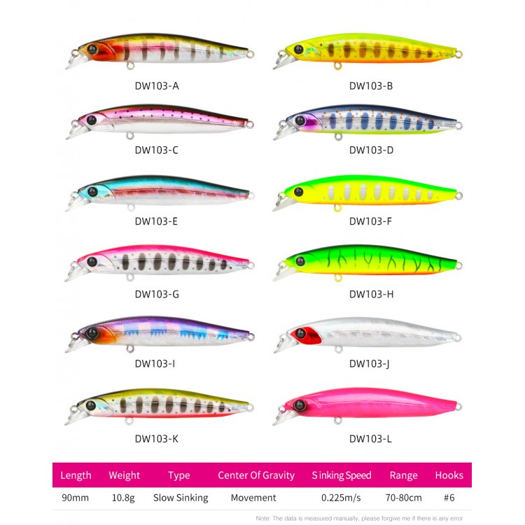 TSURINOYA 90SS Slow Sinking Minnow 90mm 10.8gr - Image 9