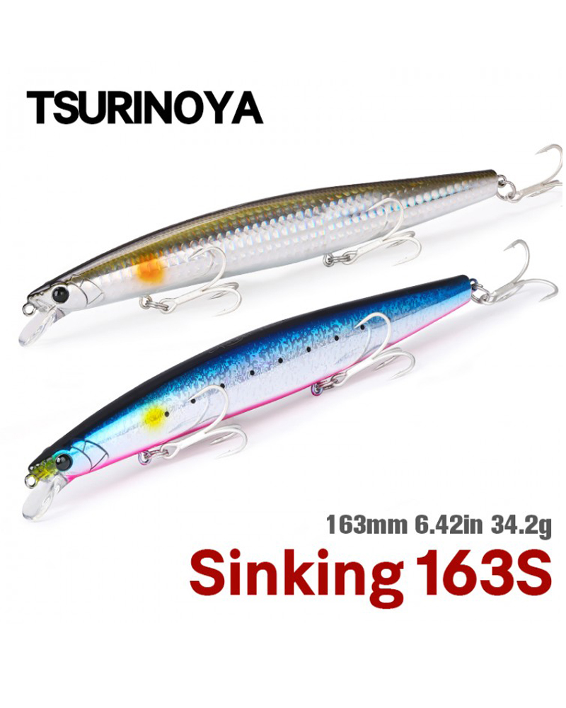 TSURINΟYA 163S Sinking Saltwater Minnow STINGER 34.2gr - bg