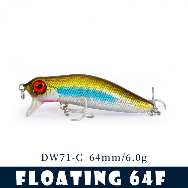 TSURINOYA DW71 Floating Fishing Lure Minnow 64F 64mm 6g - Image 5