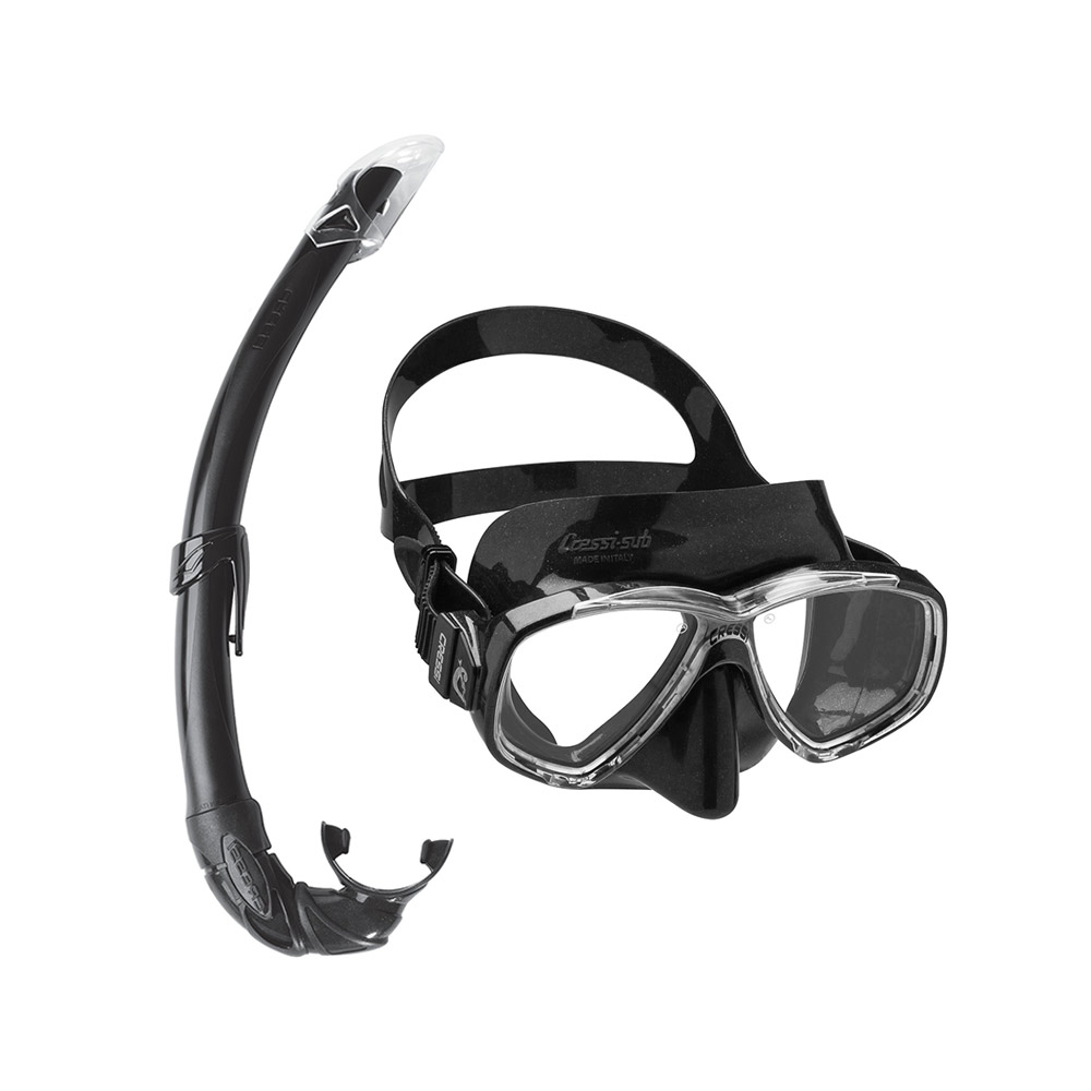 Cressi Set Perla Silicone Mask + Mexico Snorkel Black – Μάσκα & Αναπνευστήρας - bg