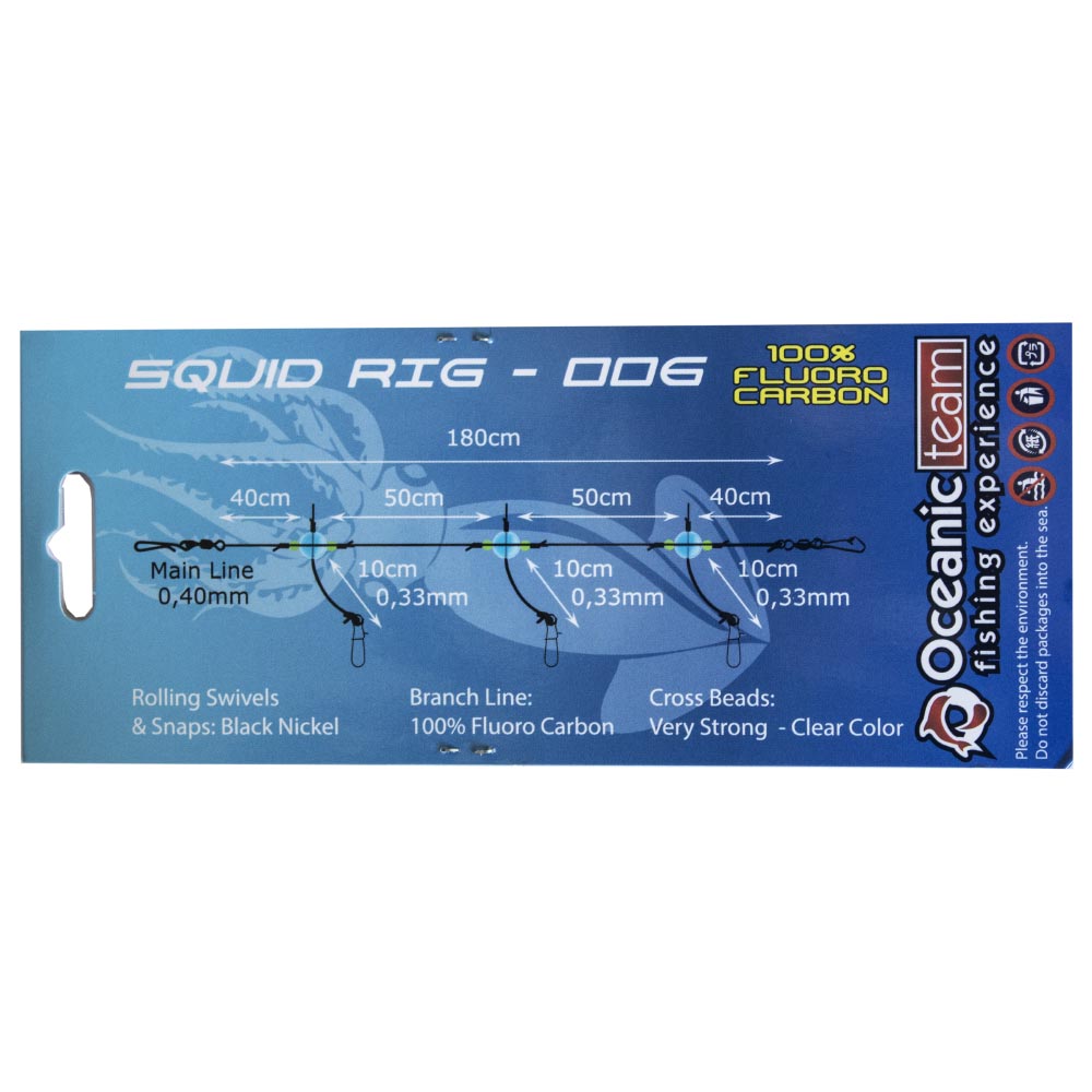 Oceanic Team Amica Squid Rig 3pcs - Έτοιμη Αρματωσιά για Καλαμαριέρες 3pcs - Image 2