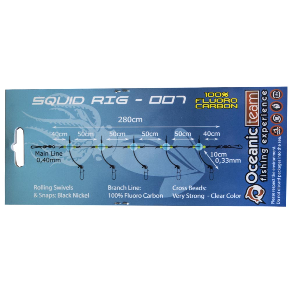 Oceanic Team Amica Squid Rig 5pcs - Έτοιμη Αρματωσιά για Καλαμαριέρες 5pcs - Image 2