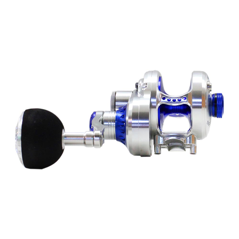 NEXT HD Overhead Jigging Reel Lever Drag - Silver/Blue - Image 2