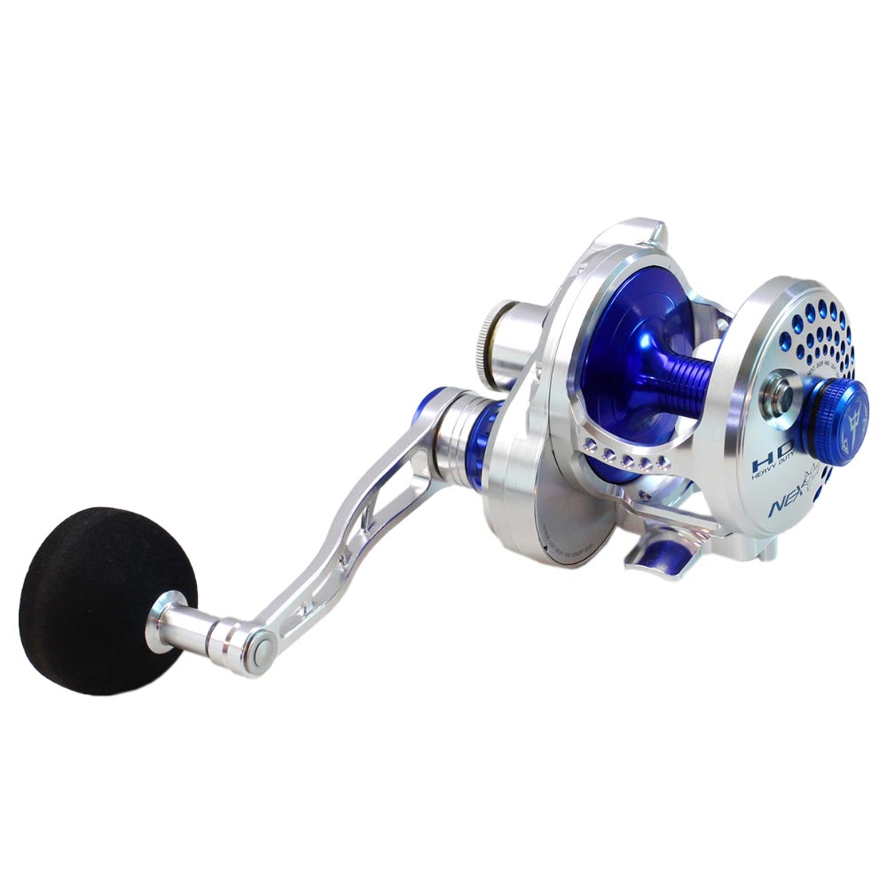 NEXT HD Overhead Jigging Reel Lever Drag – Silver/Blue - bg