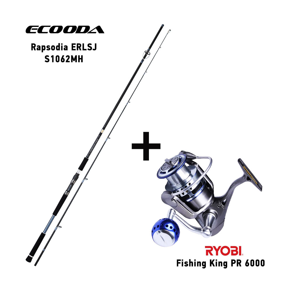 Combo Shore Jigging Ecooda Rapsodia ERLSJ S1062MH + Ryobi Fishing King PR 6000 - bg