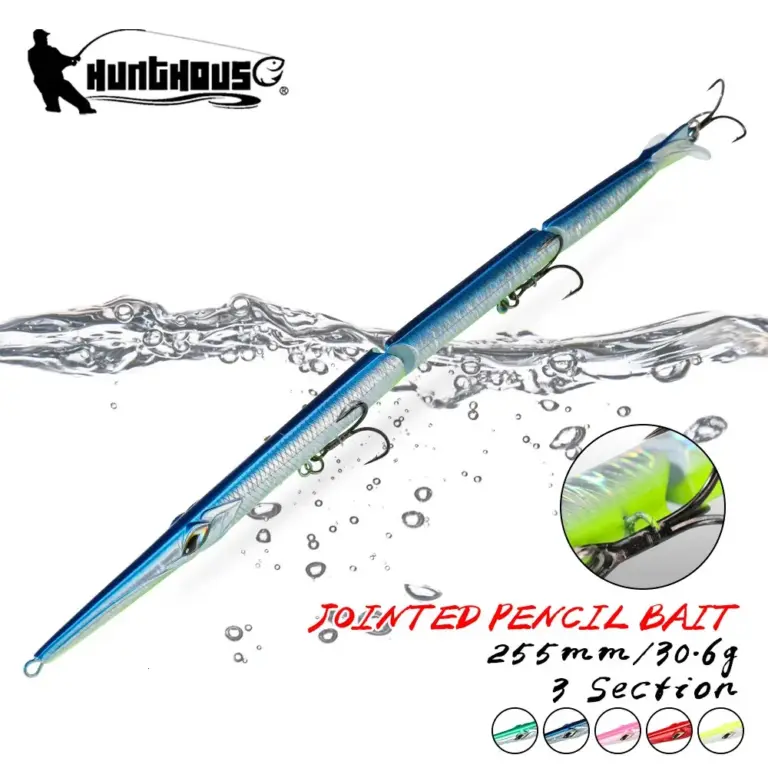 Hunthouse Jointed Pencil Bait 3 Section Fishing Lure 255mm/30.6g Needle Sinking Swimbait Hunthouse Jointed Pencil Bait 3 Section Fishing Lure 255mm/30.6g Needle Sinking Swimbait