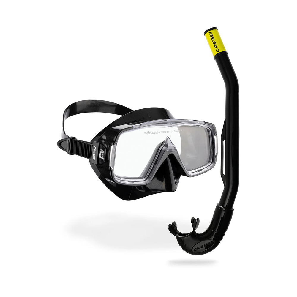 Cressi Sirena + Island 2.0 Combo Black/Black – Σετ Μάσκα και Αναπνευστήρας - bg
